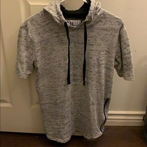 Men’s black, grey, and white casual shirt